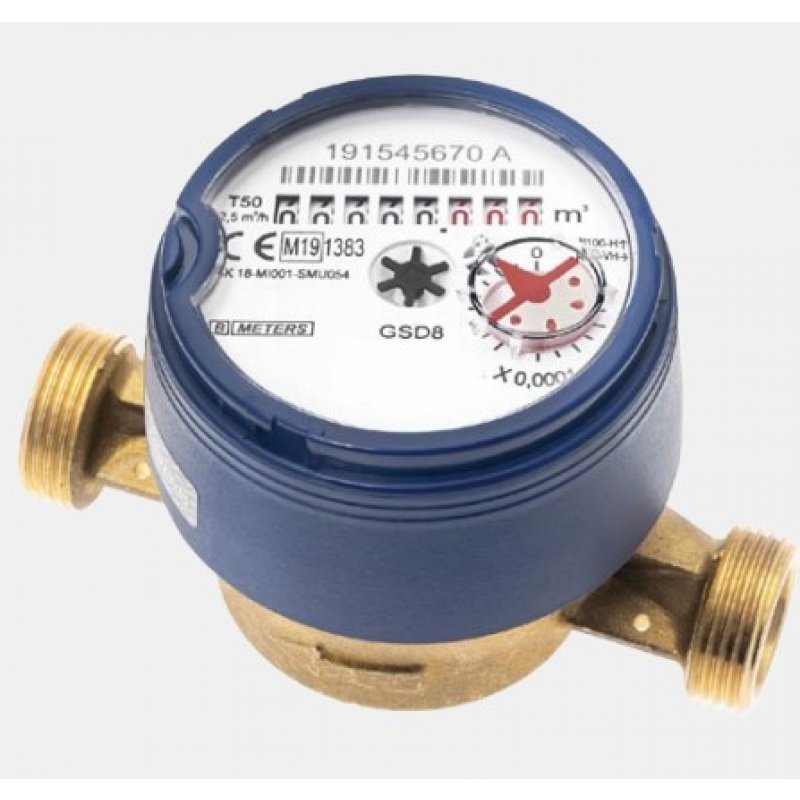 Bmeters GSD8-I DN20 3/4 R130 Q3=4,0 Wodomierz suchobieżny, jednostrumieniowy z interfejsem indukcyjnym, zimna woda Kod 8IA00F24SSDIV0