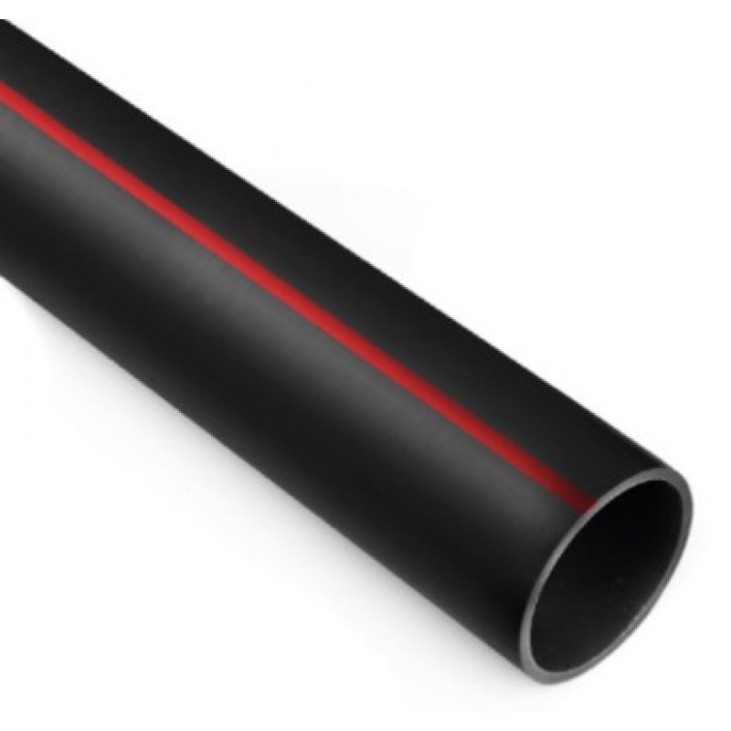 Q-systems, Rura gładkościenna światłowodowa QRGS, fi 40, 40/32,6, czarna z czerwonym paskiem, długość 250mb Kod: 100403725032
