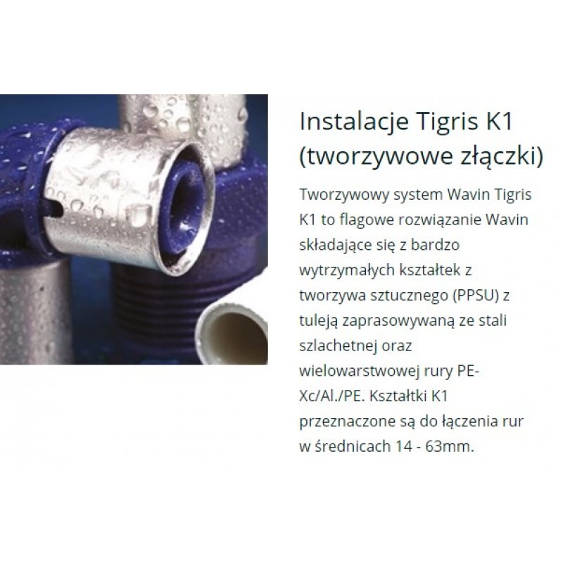 Wavin Tigris K1 Złączka redukcyjna PPSU 32x20 Kod 3023528 