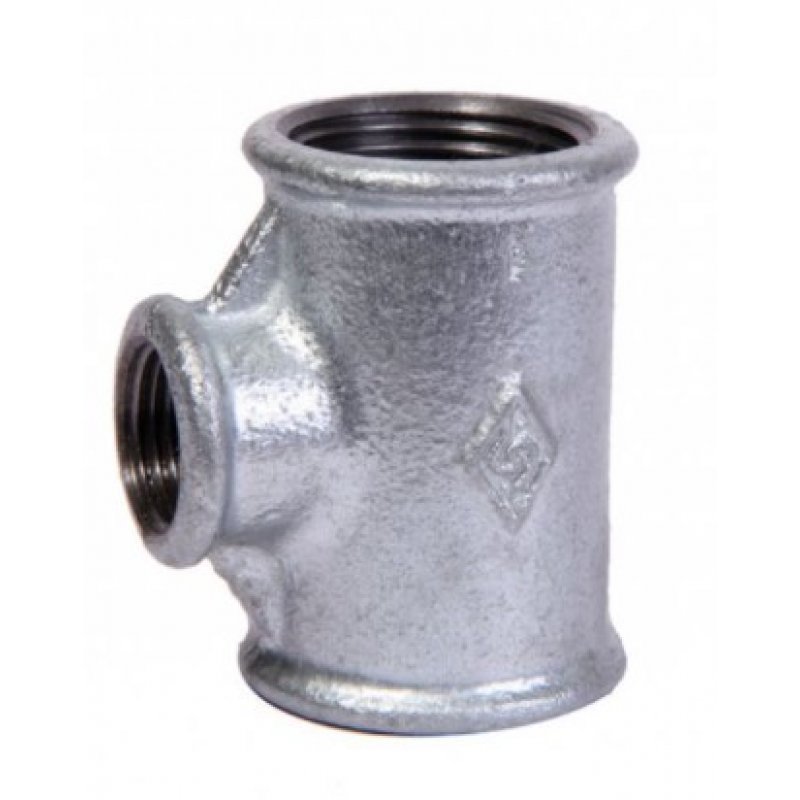 Opal Trójnik żeliwny redukcyjny z gwintem 1" x 3/4" x 1", ocynkowany, kod: 0813036