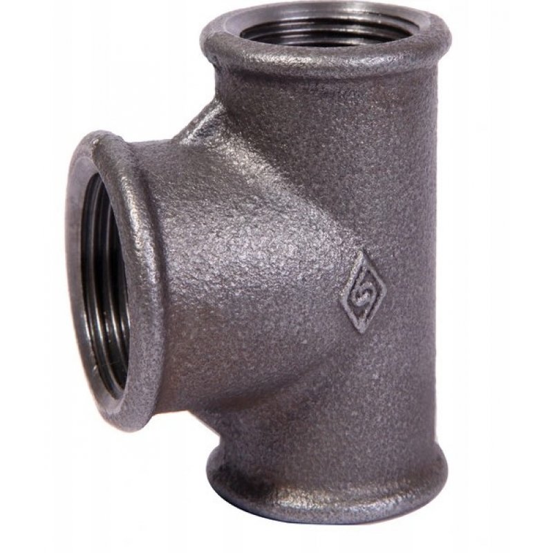 Opal Trójnik żeliwny redukcyjny 1" x 1/2" x 1", czarny, kod: 0713033