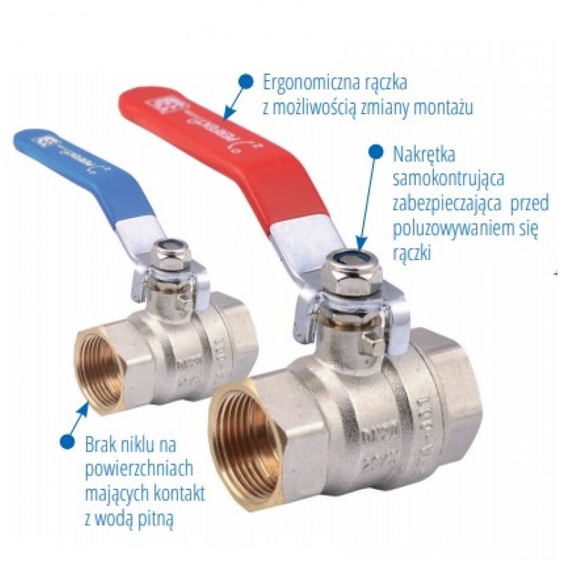 Perfexim PHA-001 Zawór kulowy Perfekt System GW 1 1/2, rączka niebieska, wzmocniony Kod 00-001-0400-001 