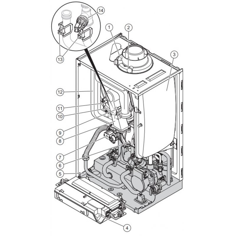 Vaillant VC 15CS/1-5 ecoTEC plus Kocioł gazowy kondensacyjny jednofunkcyjny, wiszący, 2,8-16,4 kW Kod 0010024646 