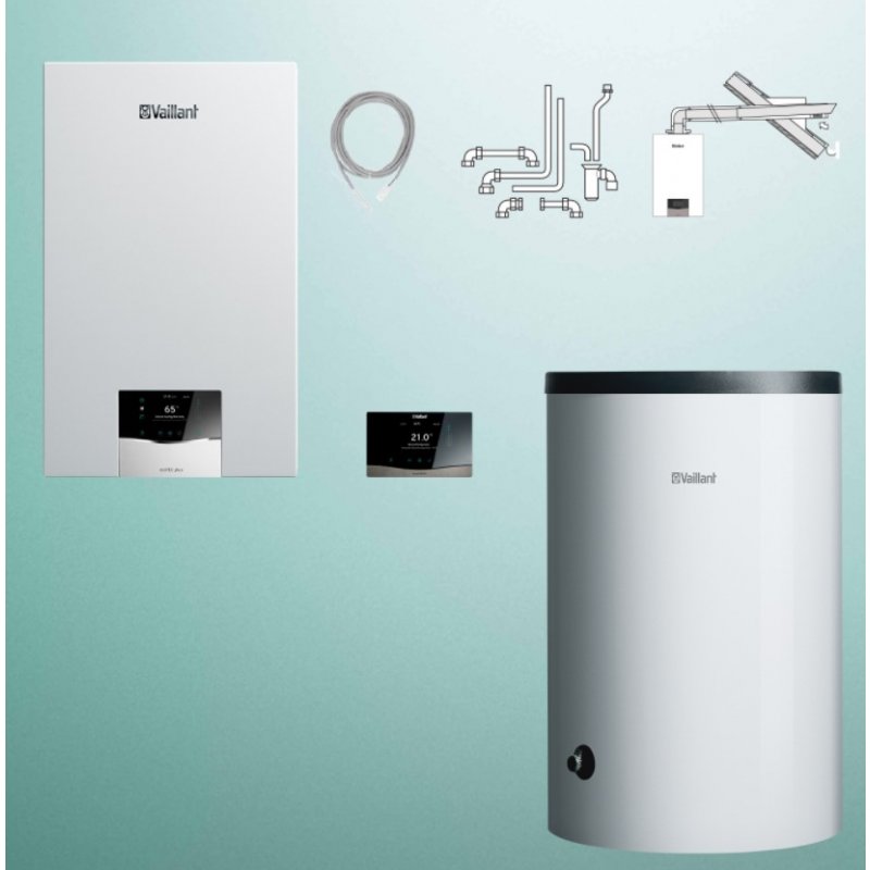 Vaillant VC 15CS/1-5 ecoTEC plus +VIH R 120/6B + VRC 720 sensoCOMFORT + poziome wyprowadzenie przez ścianę lub dach Kod 0010043628