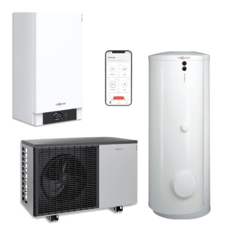 Viessmann Vitocal 200-A Pompa ciepła powietrze/woda 14,7 kW, 400 V, AWO-E-AC 201.A16 + Vitoconnect 100 + Zbiornik Vitocell 100-W kod: Z021227