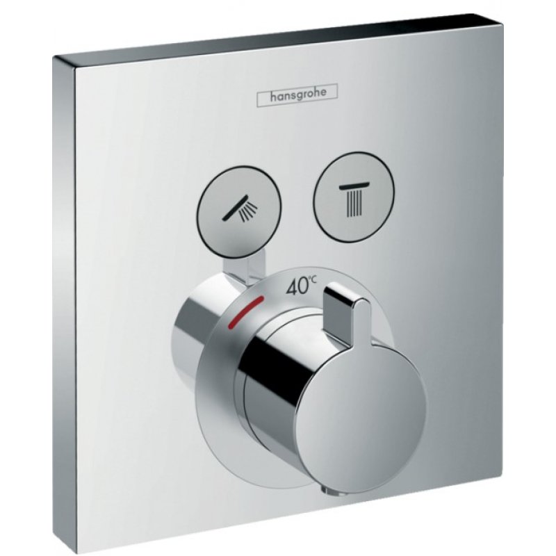 Hansgrohe ShowerSelect Bateria termostatyczna do 2 odbiorników, montaż podtynkowy, element zewnętrzny Kod 15763000
