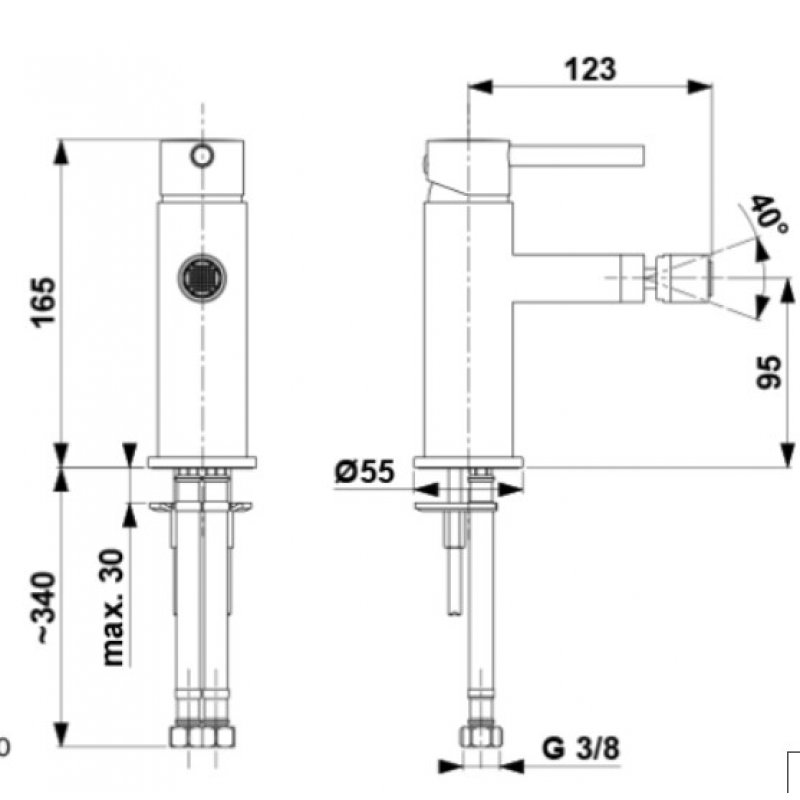 KFA Moza Chrom Bateria bidetowa, chrom Kod 5037-015-00 