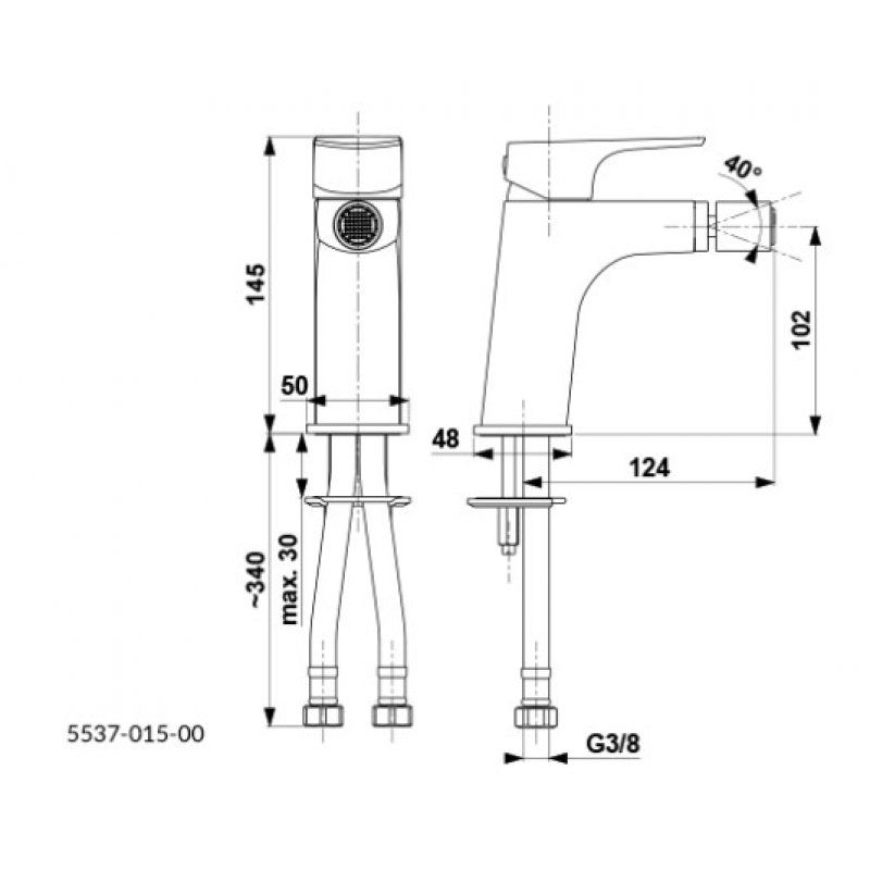 KFA Mokait Black Bateria bidetowa stojąca Kod 5537-015-81 