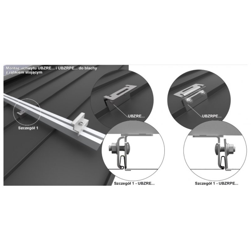 Baks UBZRPE25Uchwyt do blachy z rąbkiem stojącym Kod 890125 