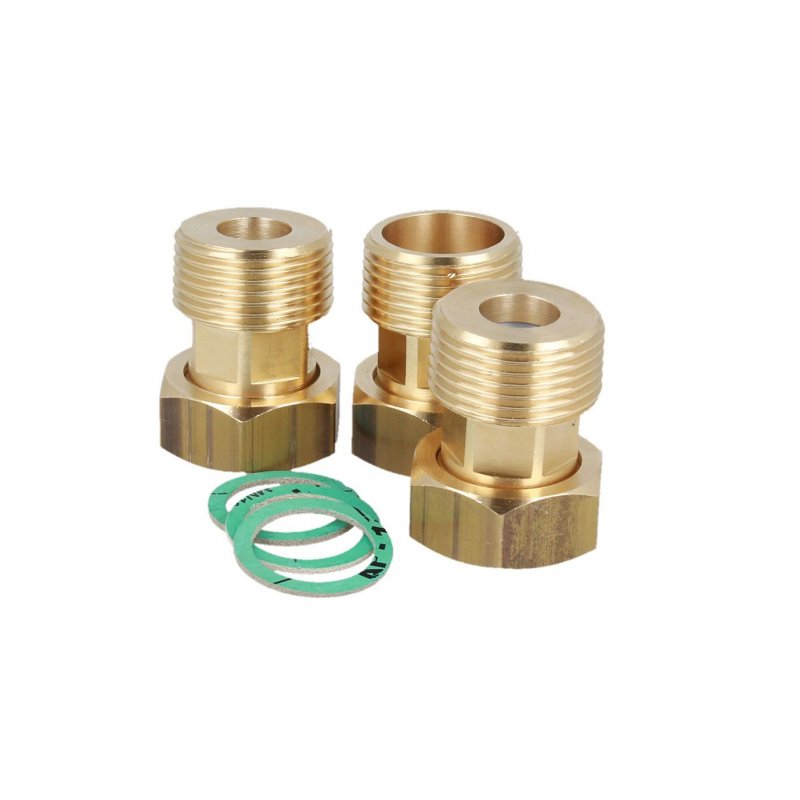 Afriso Zestaw śrubunków mosiężnych do zaworów ATM GW1 cal x G1 cal z uszczelkami i dwoma zaworami zwrotnymi kod 1220210