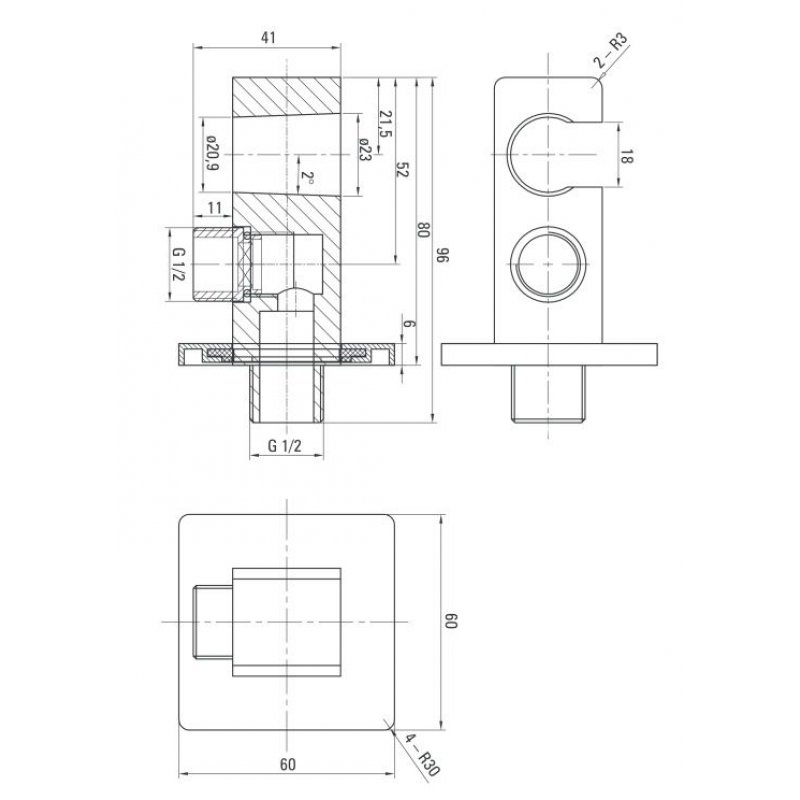 Hansgrohe Logis Zestaw podtynkowy z deszczownią 300x300 mm Kod 0272 