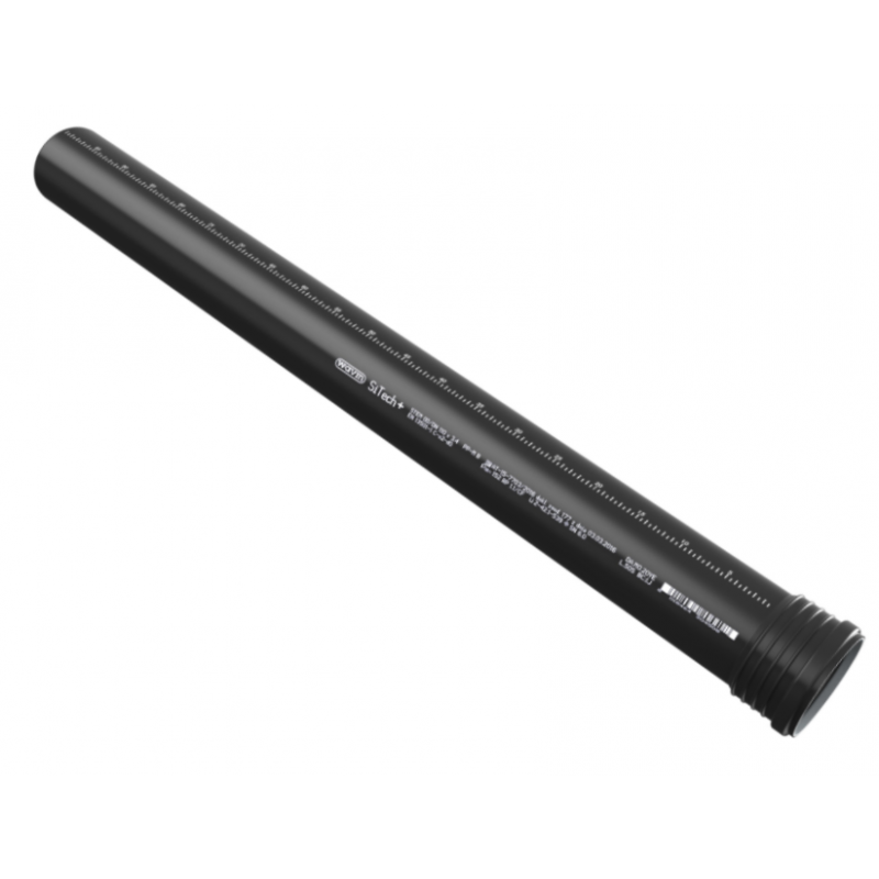 Wavin Sitech+ Rura kielichowa, 75 x 2000, kolor czarny, PP-MD kod 3074152