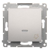 KONTAKT SIMON SIMON 54 Przycisk "Dzwonek" z podświetleniem, 10AX, srebrny KOD DD1L.01/43