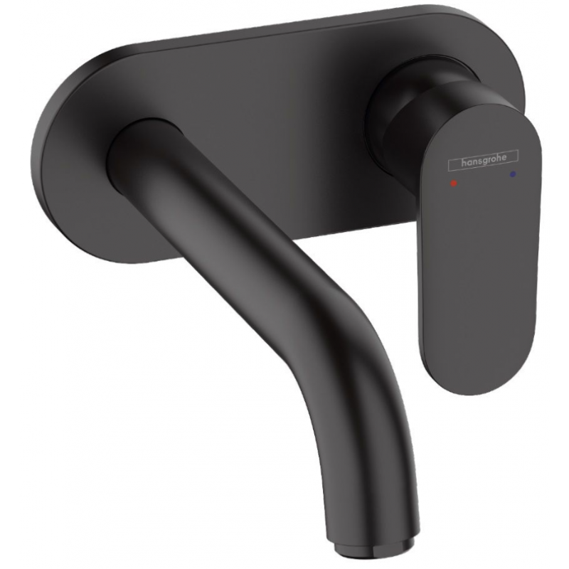 Hansgrohe Vernis Shape Jednouchwytowa bateria umywalkowa ścienna do montażu podtynkowego z wylewką 20,5 cm, czarna matowa kod: 71576670