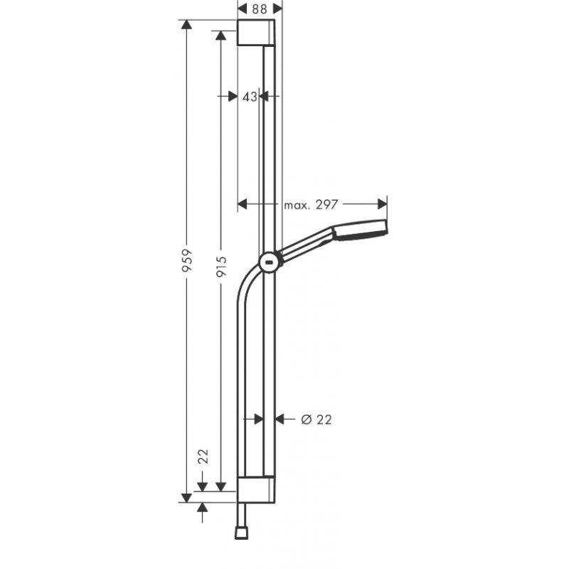 Hansgrohe Pulsify Select Relaxation Zestaw prysznicowy ścienny z drążkiem, chrom kod 24170000 