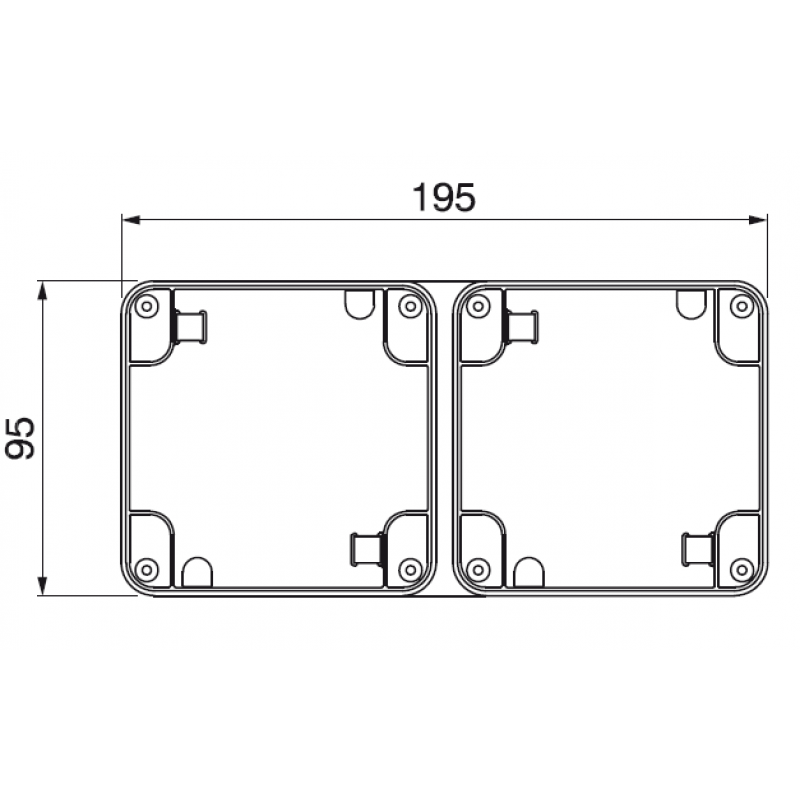 Scame Protecta Puszka instalacyjna natynkowa dwuelementowa 95x95mm x 2 KOD 137.102 
