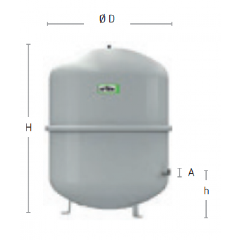 Reflex N 100 ciśnieniowe naczynie wzbiorcze, przeponowe do c.o., 6 bar , kolor szary kod 8216300 