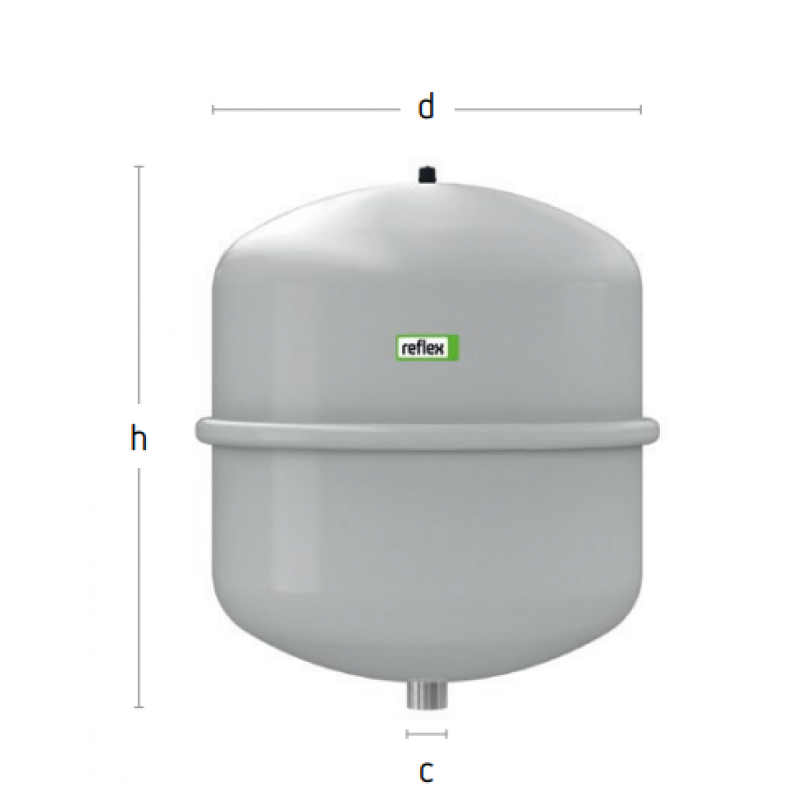 Reflex N 25 ciśnieniowe naczynie wzbiorcze, przeponowe do c.o., 4 bar , kolor szary kod 8206301