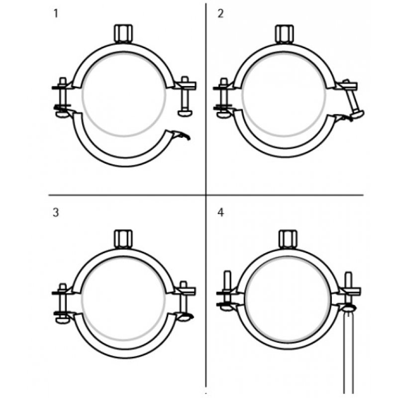 Walraven KSB2 Obejma pojedyncza z okładziną M8/10, 75-79 mm Kod 3396079 