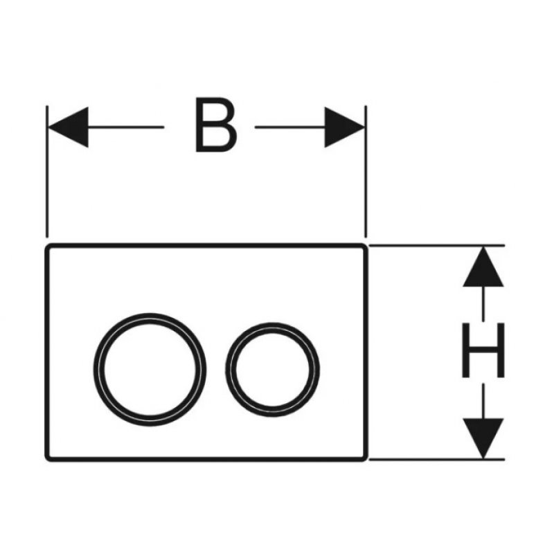 Geberit Omega 20 Przycisk uruchamiający przedni do spłukiwania dwudzielnego, czarny/chrom błyszczący Kod 115.085.KM.1 