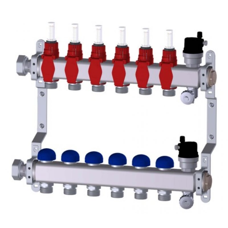 Purmo PREMIUM Rozdzielacz z rotametrami -11 obiegów Kod FBWMSST1140142P0