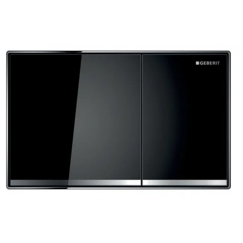 Geberit Sigma 60 Przycisk uruchamiający do spłukiwania dwudzielnego zlicowany z powierzchnią ściany, szkło czarne Kod 115.640.SJ.1