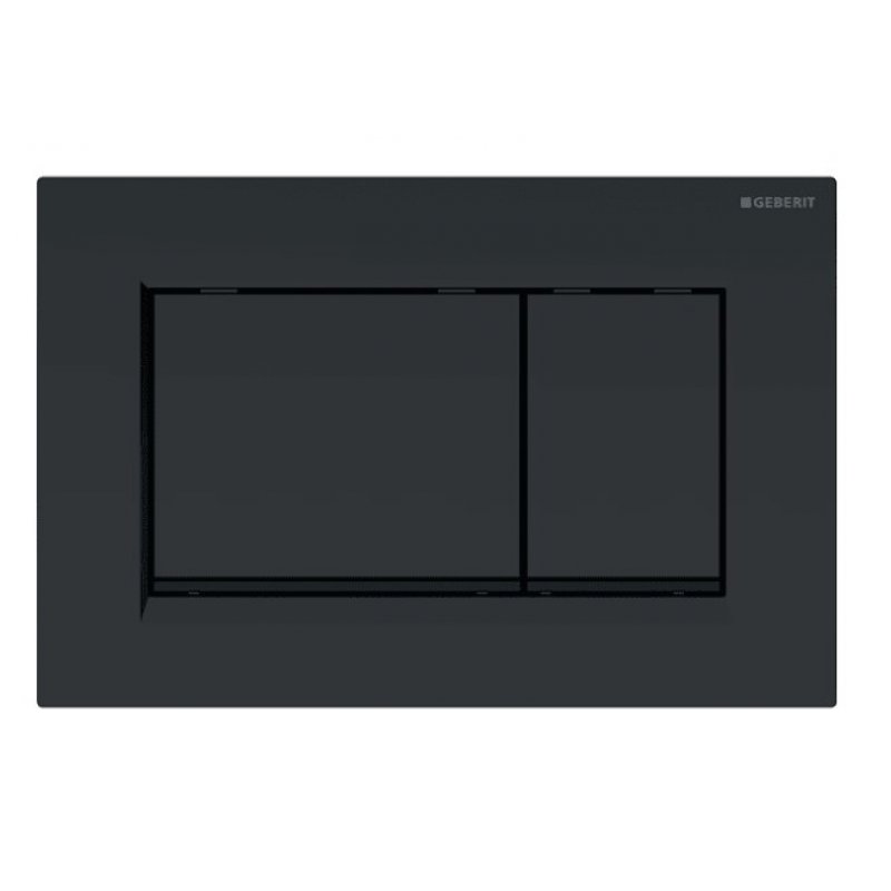 Geberit Sigma 30 Przycisk uruchamiający przedni do spłukiwania dwudzielnego, czarny mat/czarny, easy-to-clean Kod 115.883.16.1