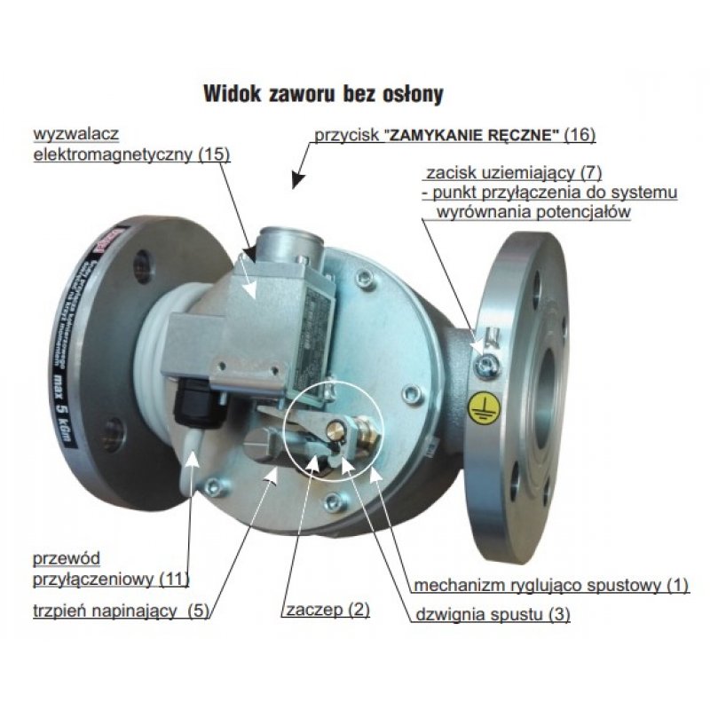 Gazex MAG-3 Zawór odcinający, pełnoprzelotowy, klapowy DN100 Kod MAG-3 DN100 