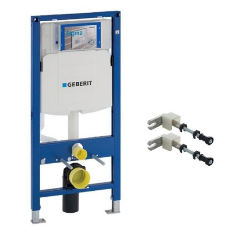 Geberit Duofix Sigma Concept Zestaw stelaż podtynkowy do WC z przyciskiem Sigma 01 błyszczący chrom + miska wisząca WC z deską Kod S010 