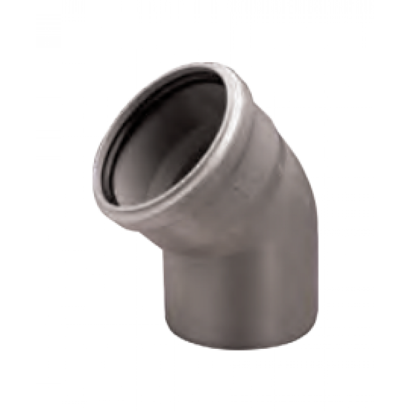 Wavin Kolano PVC-U, PP/HT 50x50/45 popiel sanitarny Kod 3033697