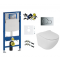 Geberit Duofix Sigma Concept Zestaw stelaż podtynkowy do WC z przyciskiem Sigma 01 błyszczący chrom + miska wisząca WC z deską Kod S010