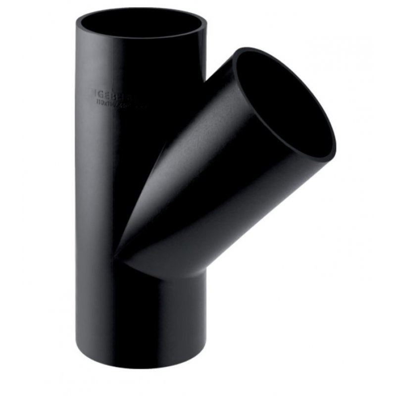 Geberit Trójnik PE, skośny, 45st., d75/56 Kod: 365.115.16.1