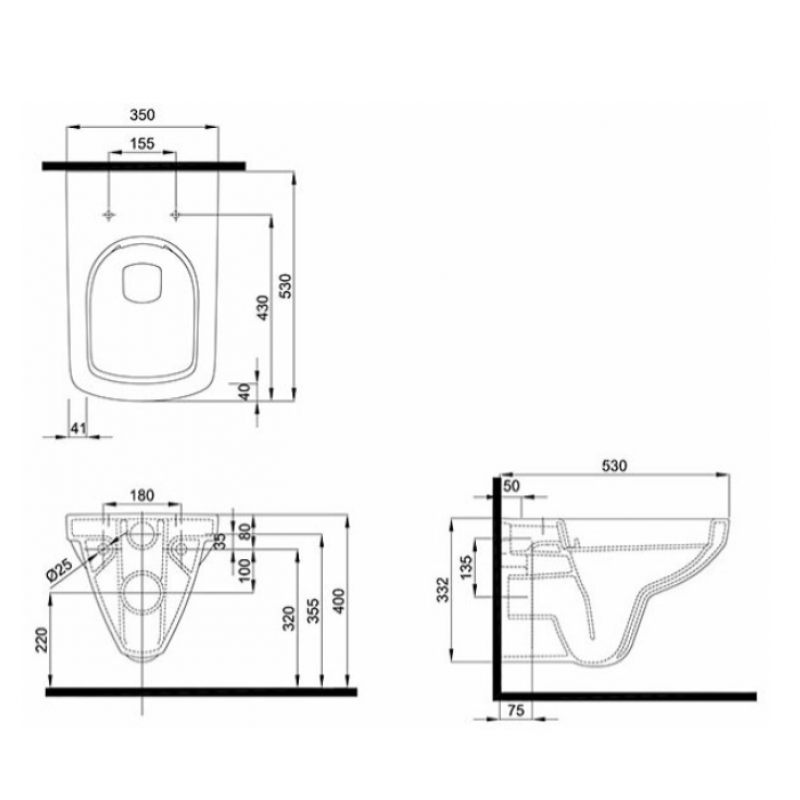 Geberit Selnova Square wisząca miska WC , lejowa, Rimfree kod: 500.275.01.1 