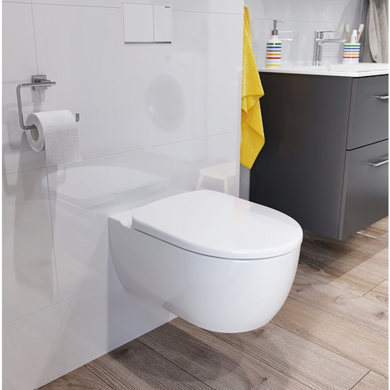 Koło Modo Pure Oval Zestaw miska WC z deską sedesową wolnoopadającą, wiszący, Rimfree, kolor biały Kod L39123000 