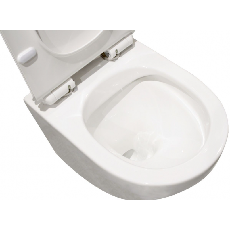 TECEbase Zestaw - stelaż podtynkowy, spłuczka Base z przyciskiem chrom mat, miska LAVITA RIM+ SOFI SLIM biała z deską wolonoopadającą białą kod S003 