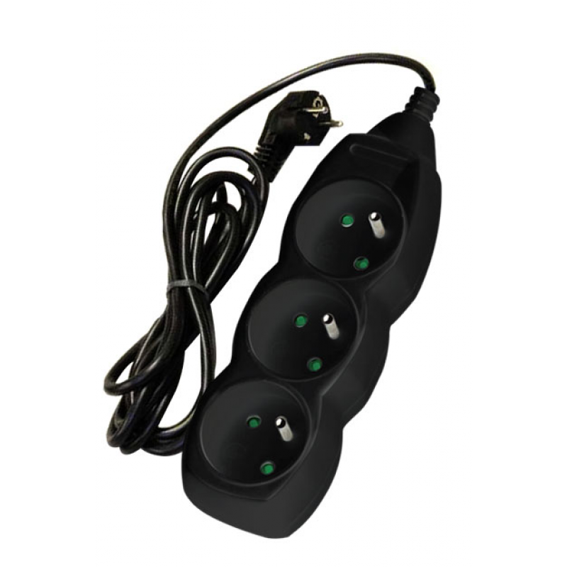 DPM Przedłużacz z wyłącznikiem, z uziemieniem, 3 gniazda, długość 1,5 m, 10A, biały Kod PP07