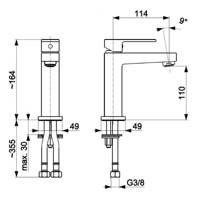 KFA LOGON BLACK Bateria umywalkowa stojąca, spust klik-klak, czarny kod 5132-815-81 