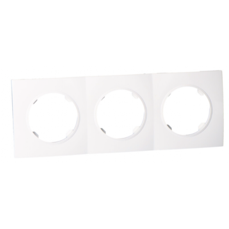 Onnline BETA Ramka potrójna, plastikowa, okrągłe otwory montażowe, biała KOD BET1003W