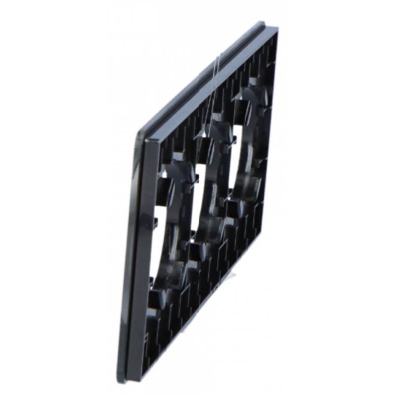 Onnline BETA Ramka potrójna, szklana, okrągłe otwory montażowe, czarna KOD BET1003GB 