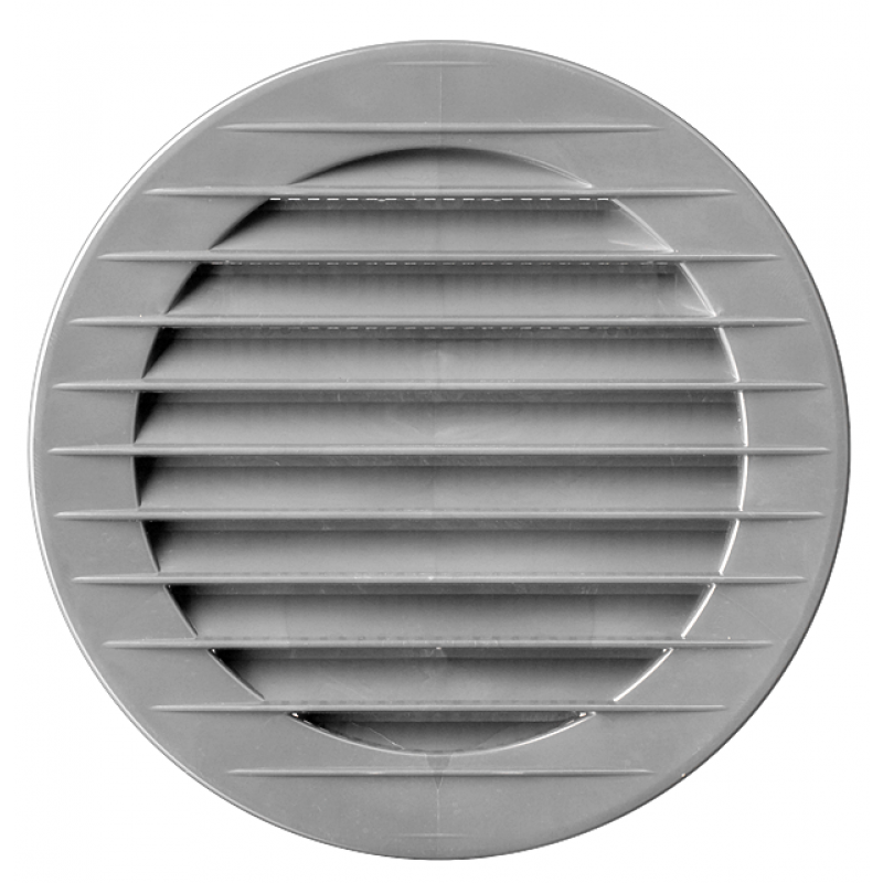 Airroxy Kratka wentylacyjna okrągła, skośna z siatką, 148 mm, średnica wlotu 125, szary kod: 02-227