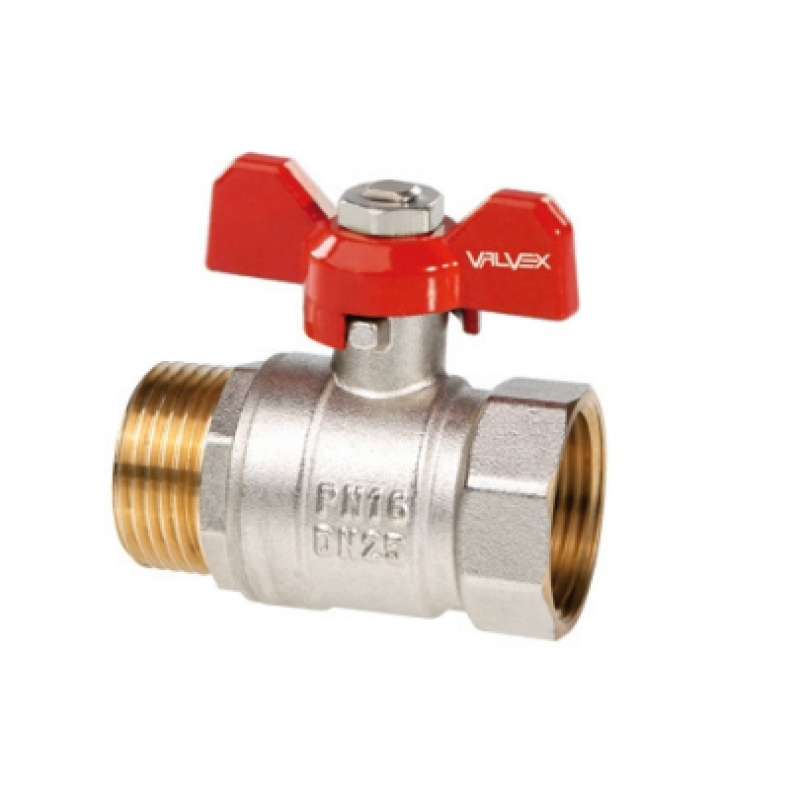 Valvex ORO Zawór kulowy prosty 3/4 cala z dławikiem, motylkiem aluminiowym Kod 1473660