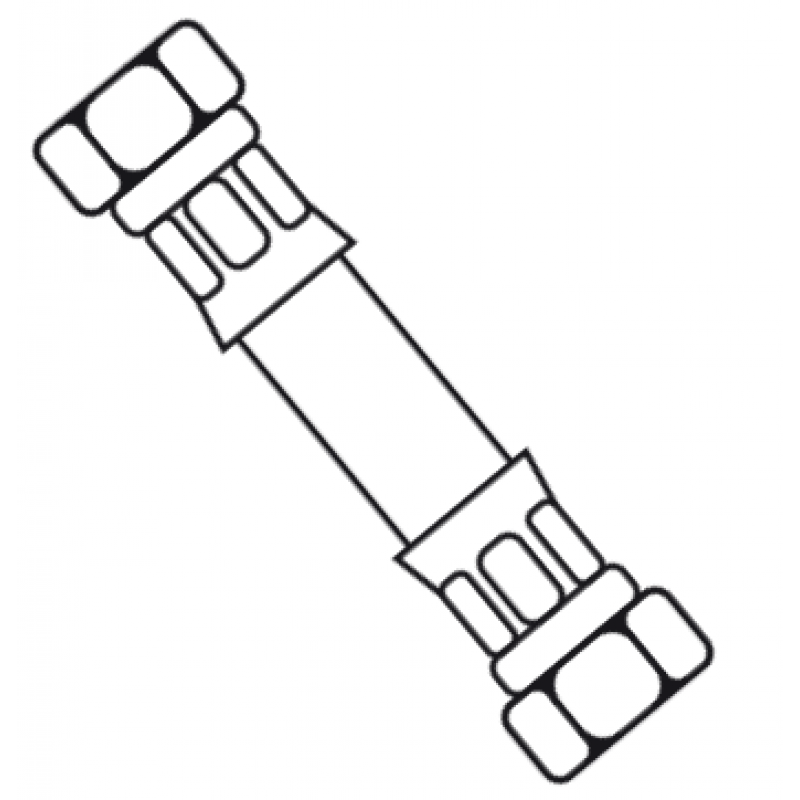 Inox AVF DN25 Wąż do wody w ze stali nierdzewnej, 001/25/80 cm W 1cal x W 1cal Kod: W8025