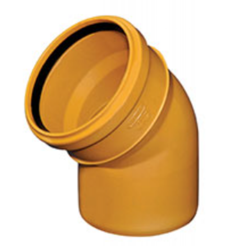 Wavin Kolano PVC-U z uszczelką wargową 110x15 KL.S, kanalizacyjna zewnętrzna Kod 3024156