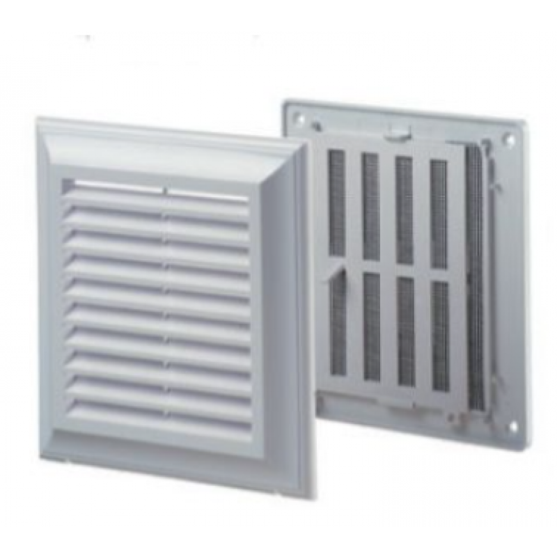 Vents Kratka wentylacyjna z siatką, bez kołnierza, 180x180mm, biały kod: EL180AUR