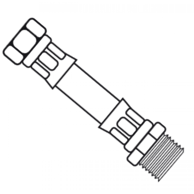 Inox AVF DN19 Wąż do wody w ze stali nierdzewnej, 002/19/80 cm W 3/4 cala x Z 3/4 cala Kod: W8020W