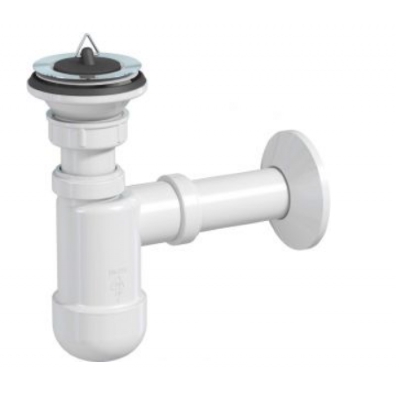Onnline PRELOC Syfon umywalkowy fi32mm, sitko metalowe, korek gumowy, rurka odpływowa z rozetą Kod CHV240