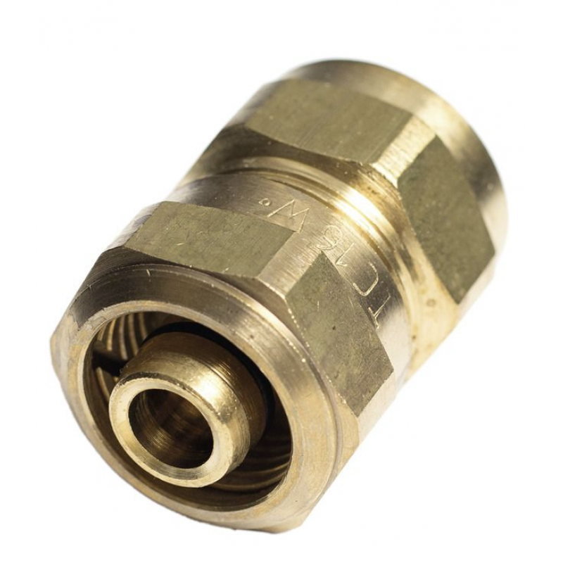 TECEflex Alternatywny śrubunek przejściowy, z pierścieniem z mosiądzu, do rur wielowarstwowych, 16 mm x 1/2 GW Kod: 740144