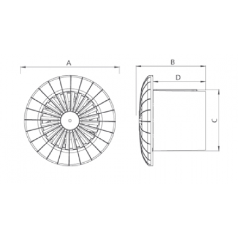 AIRROXY aRid Wentylator domowy, sufitowy fi100 BB HS Czujnik wilgoci Kod 01-042 