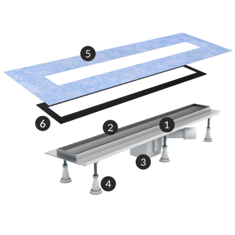 Sched-Pol STANDARD PLUS Odpływ liniowy BASE do zabudowy dł.70cm Kod OLP70/ST 