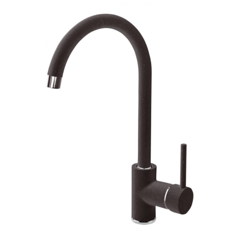 Deante Zorba Zlewozmywak 1-komorowy z krótkim ociekaczem 580x440x150, grafit + bateria stojąca ZORBA, grafit Kod ZQZA211A 